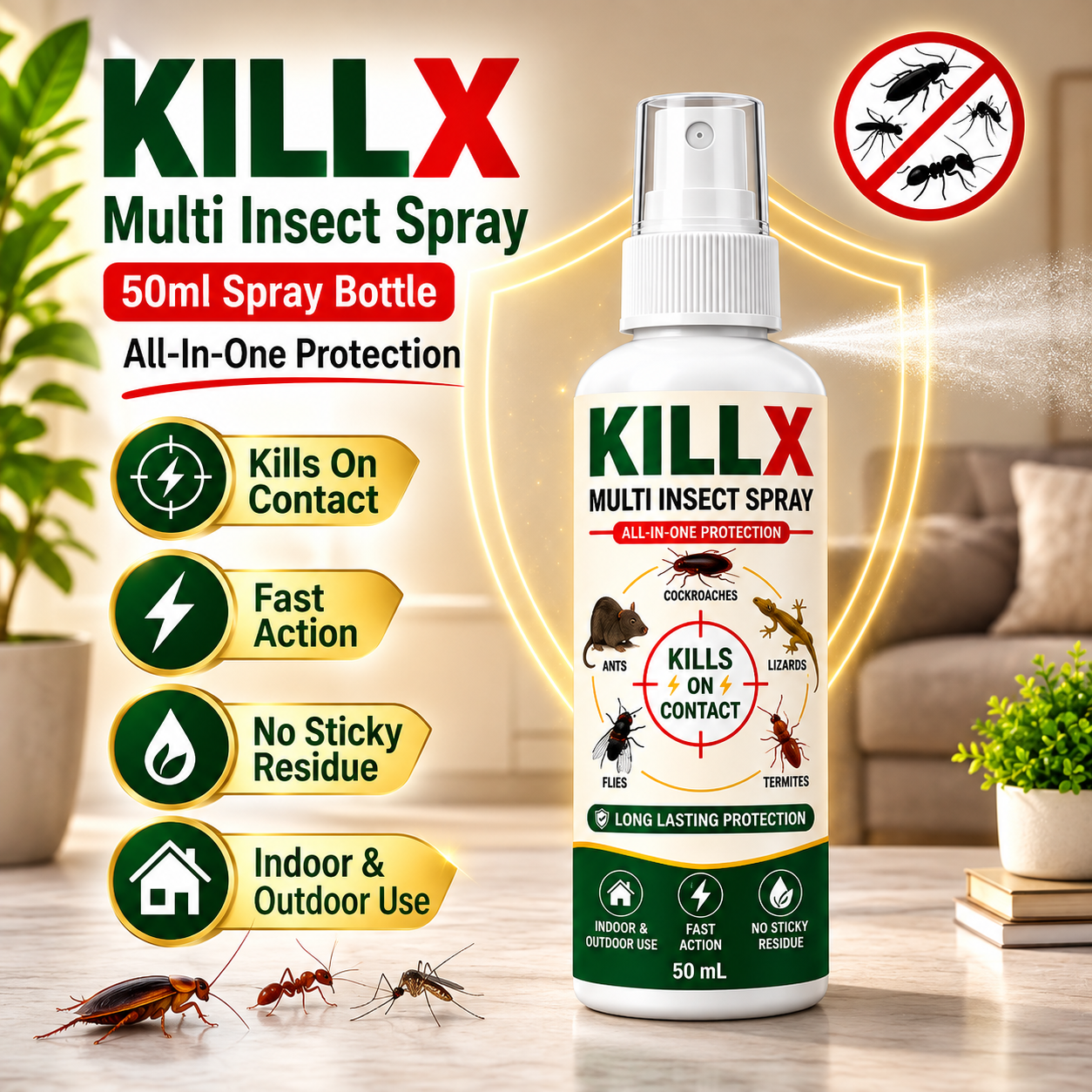 ✨HOT SELL 60% Off TODAY✨LIMITED OFFER 🔥KILLX Multi Insect Spray Buy 1 Get 2 Free