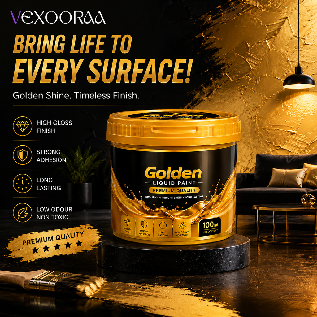✨ Golden Shine Liquid Paint – BUY 1 GET 1 FREE 🎁 | Premium High Gloss Finish 🏆