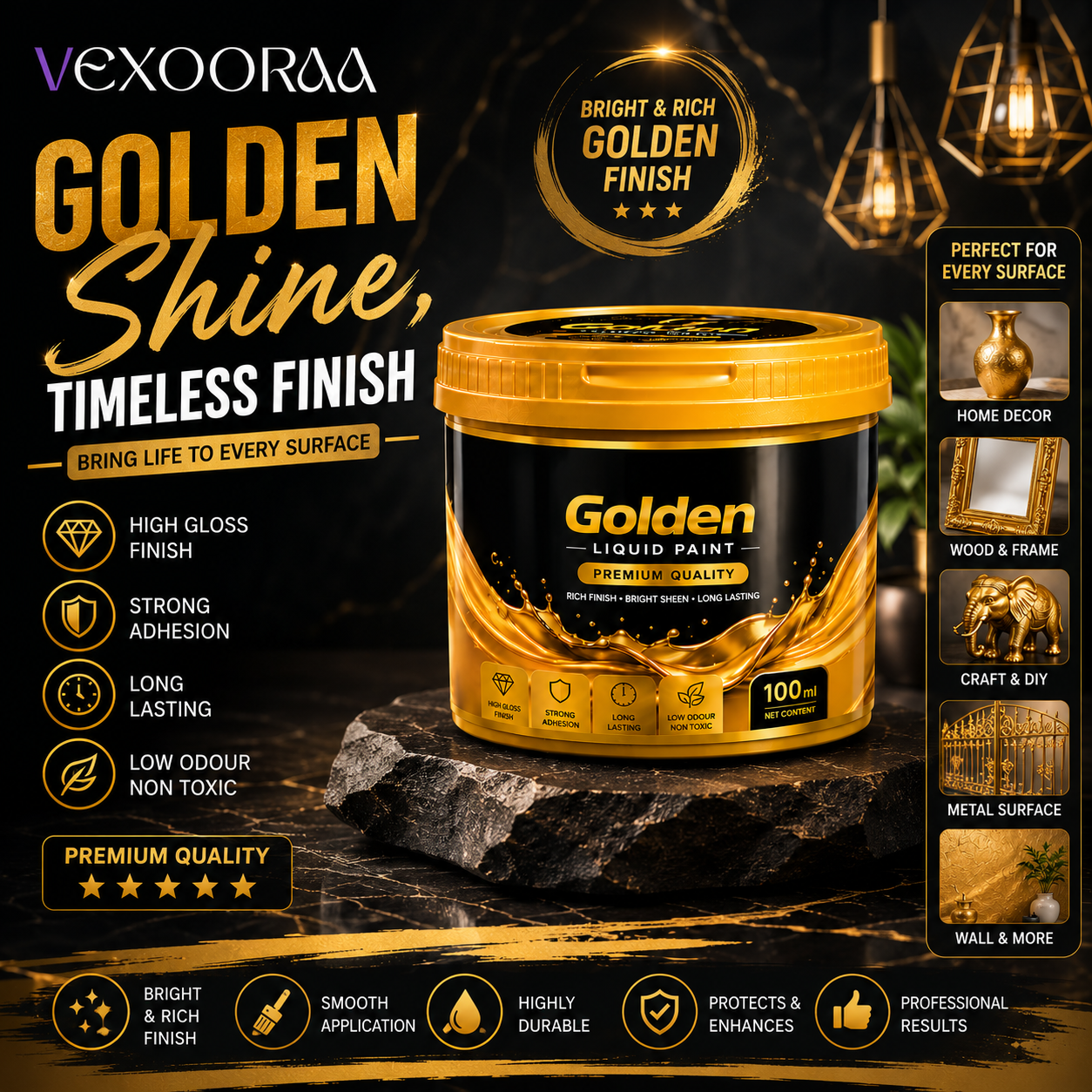 ✨ Golden Shine Liquid Paint – BUY 1 GET 1 FREE 🎁 | Premium High Gloss Finish 🏆