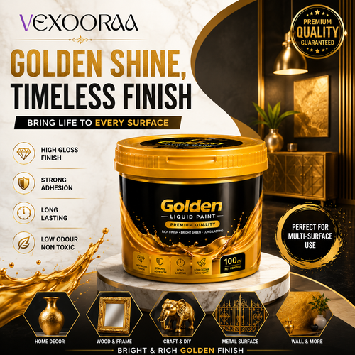 ✨ Golden Shine Liquid Paint – BUY 1 GET 1 FREE 🎁 | Premium High Gloss Finish 🏆
