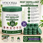 🌿🛡️ VEXOORAA All-in-One Pest Repellent Tablets | Pack Of 2 | Repels Snakes, Rats, Cockroaches, Lizards & Insects | Plant-Based | 30 Days Protection | Safe for Home & Family | Pack of 24