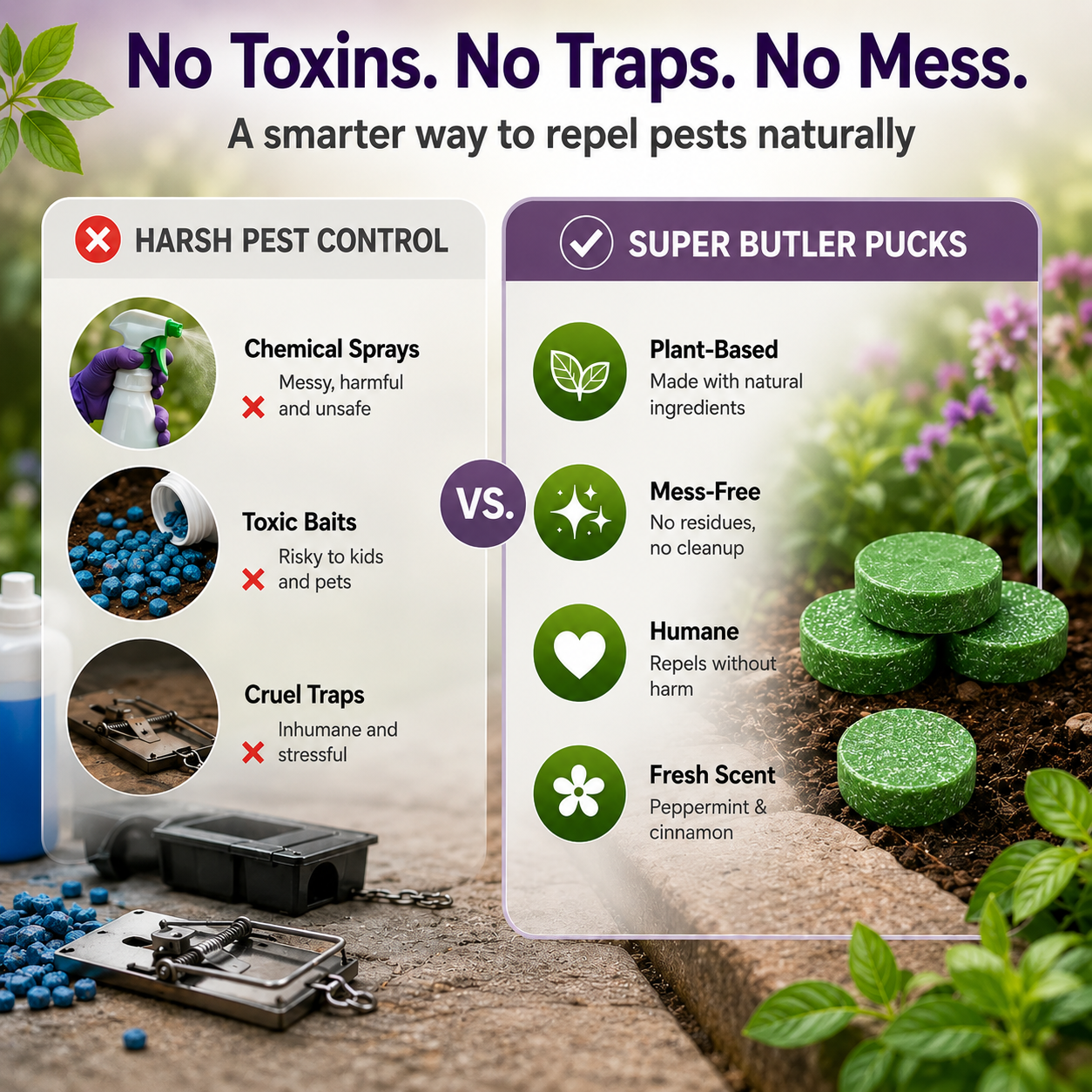 🌿🛡️ VEXOORAA All-in-One Pest Repellent Tablets | Pack Of 2 | Repels Snakes, Rats, Cockroaches, Lizards & Insects | Plant-Based | 30 Days Protection | Safe for Home & Family | Pack of 24