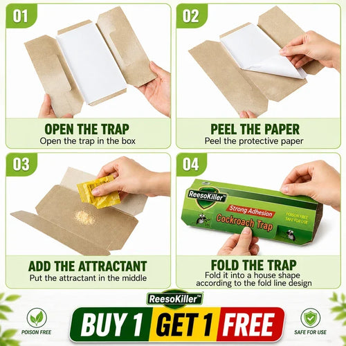 ✨HOT SELL 50% Off TODAY✨ BUY 1 GET 1 FREE ✨ LIMITED OFFER 🔥Cockroach Trap 🪳(20 PCS) | Strong Adhesive | Non-Toxic & Odorless | Easy to Use | Indoor Roach Killer