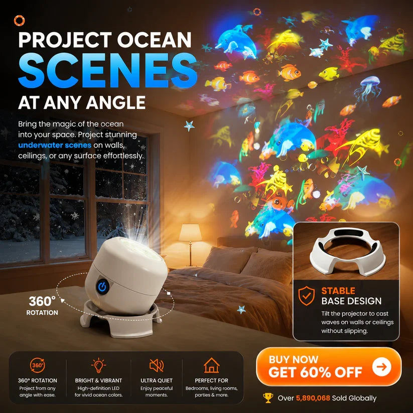✨HOT SELL 60% Off TODAY✨Ocean World Night Light Rotating Projector