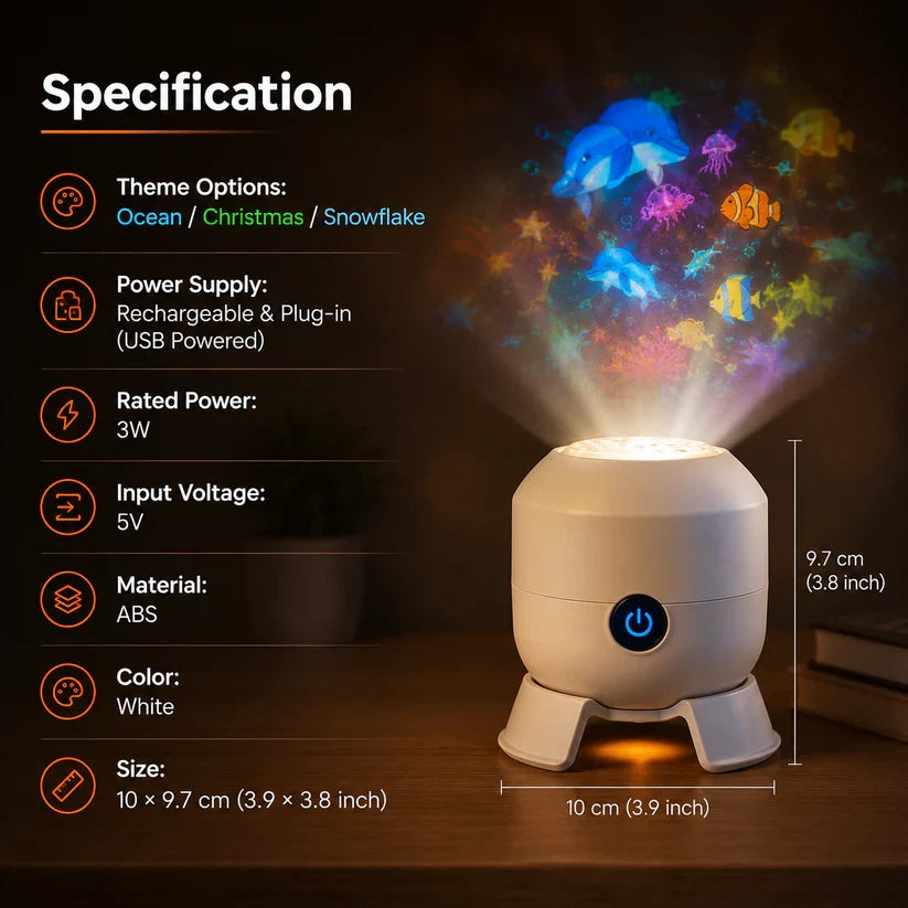 ✨HOT SELL 60% Off TODAY✨Ocean World Night Light Rotating Projector